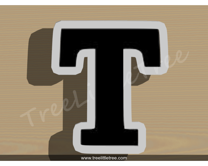 Greek Letter Tau Cookie Cutter. Alphabet Cookie Cutter