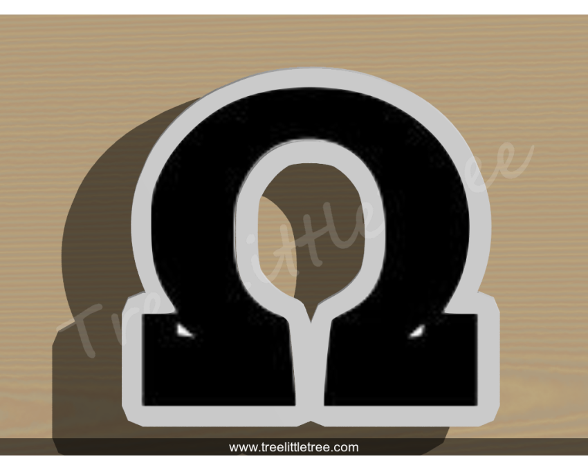Greek Letter Omega Cookie Cutter. Alphabet Cookie Cutter