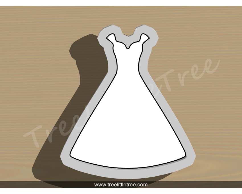 Wedding Dress Style 3 Cookie Cutter. Wedding Cookie Cutter