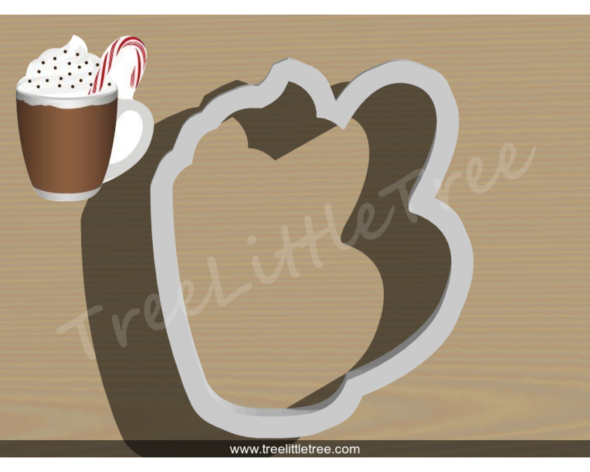 Hot Cocoa Style 2 Cookie Cutter. Hot Chocolate Cookie Cutter.Food Cookie Cutter. Christmas Cookie Cutter