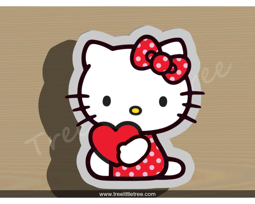 Hello Kitty with Heart Cookie Cutter. Valentine's day Cookie Cutter. Hello Kitty Cookie Cutter