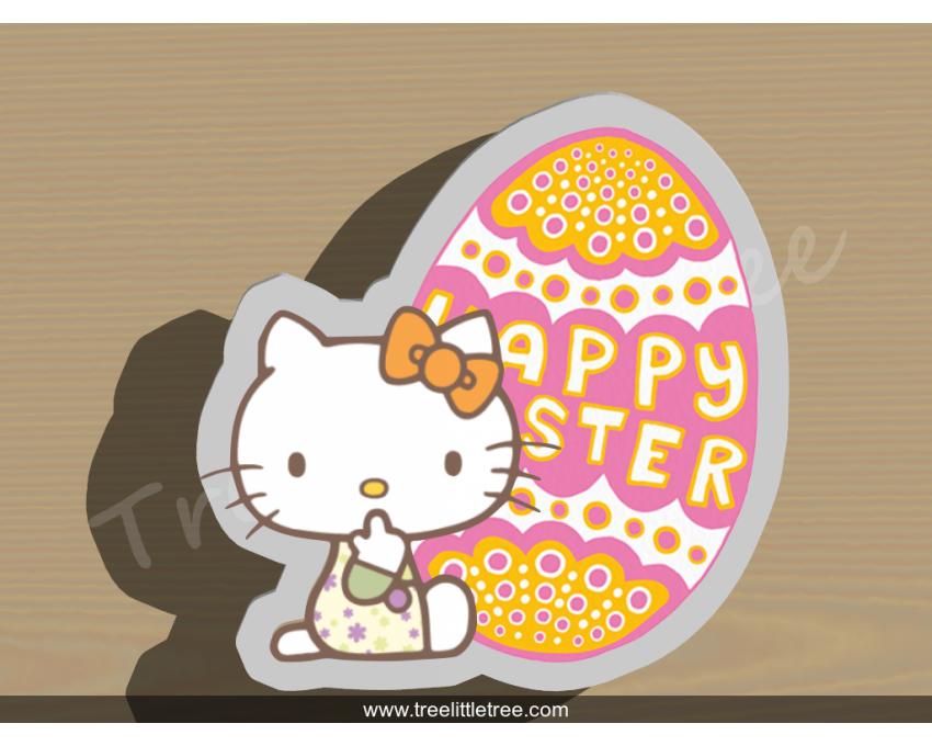 Hello Kitty with Easter Egg Cookie Cutter. Easter Cookie Cutter. Hello Kitty Cookie Cutter