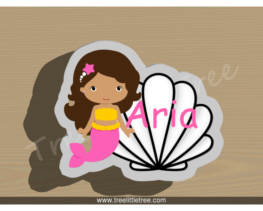Mermaid with Shell Plaque Cookie Cutter. Mermaid Cookie Cutter. Plaque Cookie Cutter