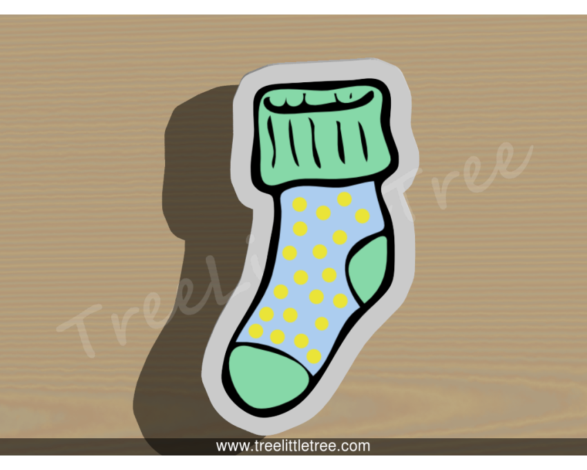 Sock Style 1 Cookie Cutter. Unique Cookie Cutter