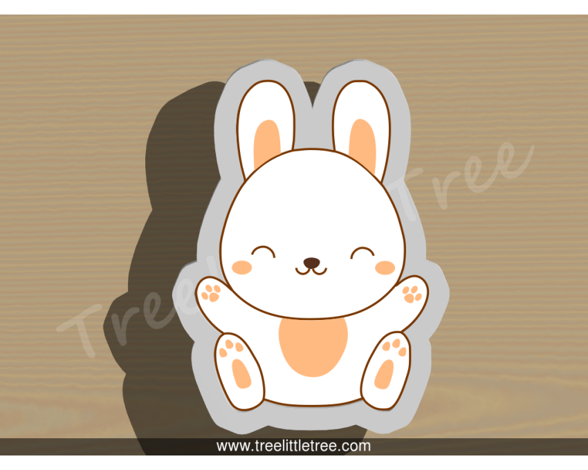 Happy Bunny Cookie Cutter. Easter Cookie Cutter. Animal Cookie Cutter