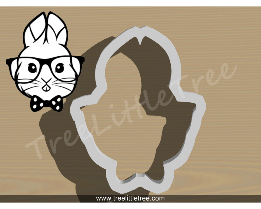 Nerdy Bunny Cookie Cutter. Easter Cookie Cutter. Animal Cookie Cutter