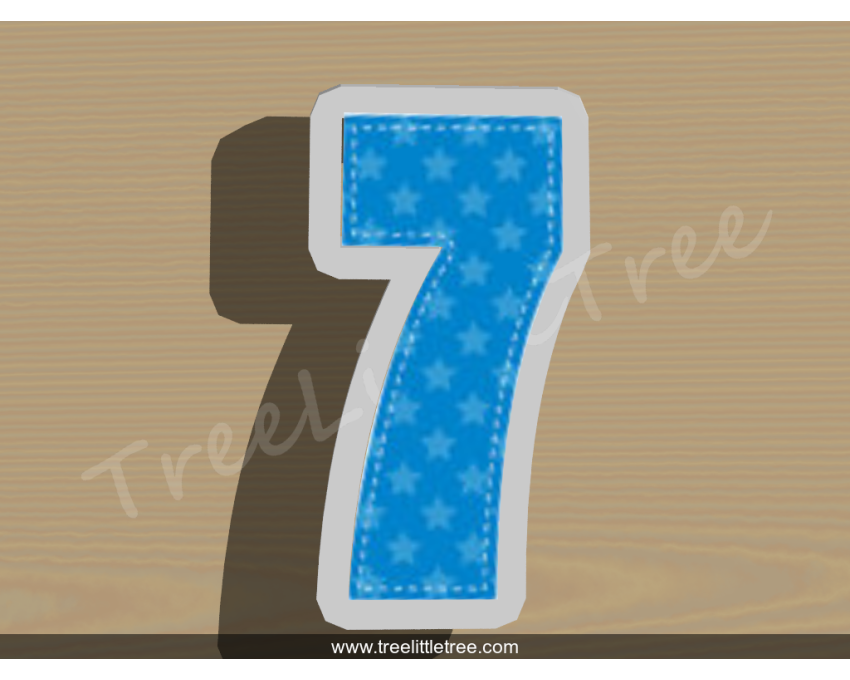 Happy Number Seven Cookie Cutter. Number Cookie Cutter