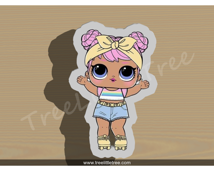 Skinny Tee Dawn Full Body Cookie Cutter. LOL Dolls Cookie Cutter