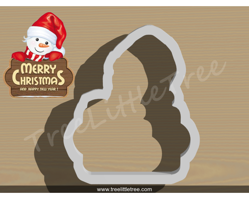 Snowman with Plaque Cookie Cutter. Christmas Cookie Cutter