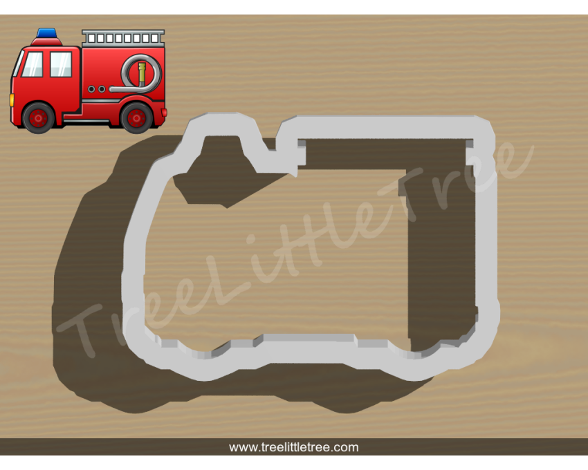 Fire Truck Cookie Cutter. Fire Rescue Theme Cookie Cutter