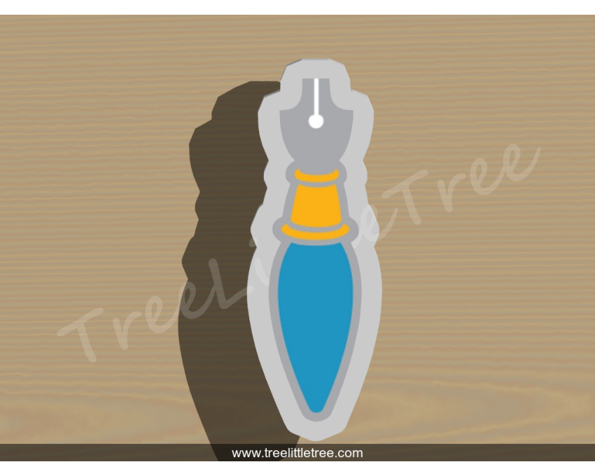 Dip Pen Cookie Cutter. Painting Cookie Cutter. School Cookie Cutter