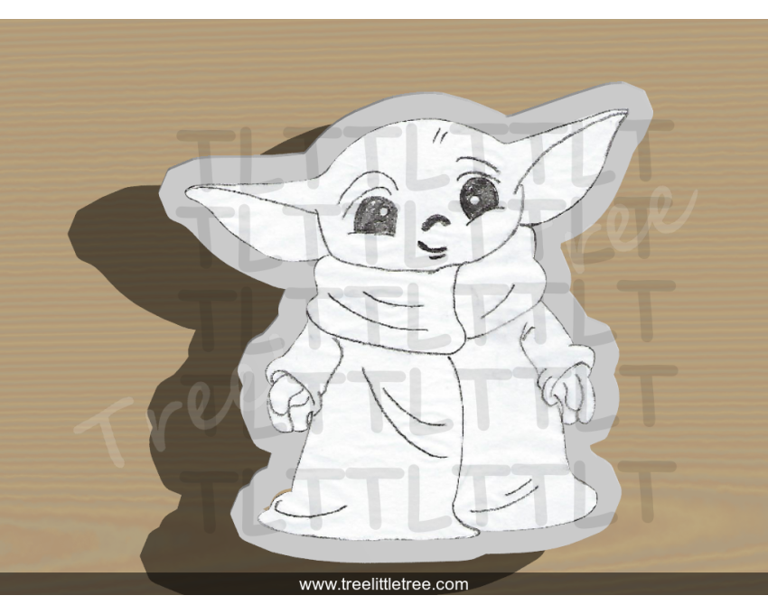 Standing Baby Yoda Cookie Cutter. Star War Cookie Cutter