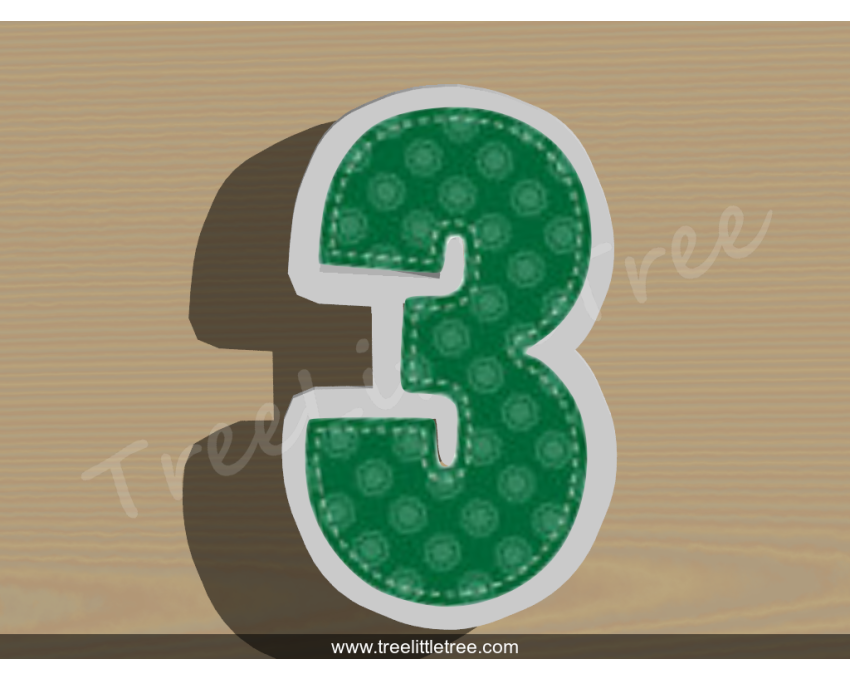 Happy Number Three Cookie Cutter. Number Cookie Cutter