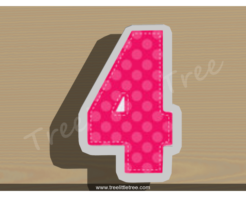 Happy Number Four Cookie Cutter. Number Cookie Cutter