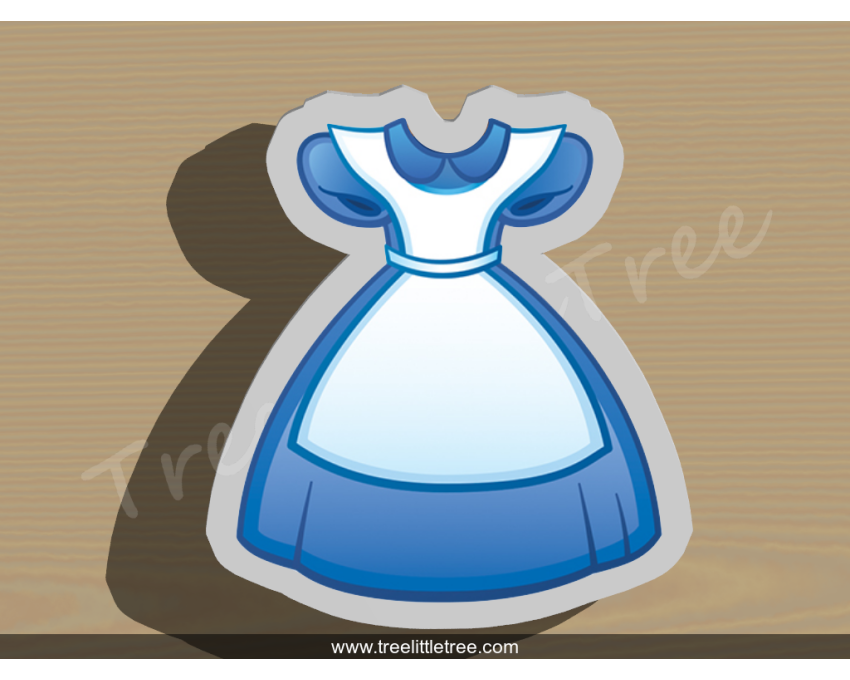 Alice's Dress Cookie Cutter. Alice in Wonderland Cookie Cutter