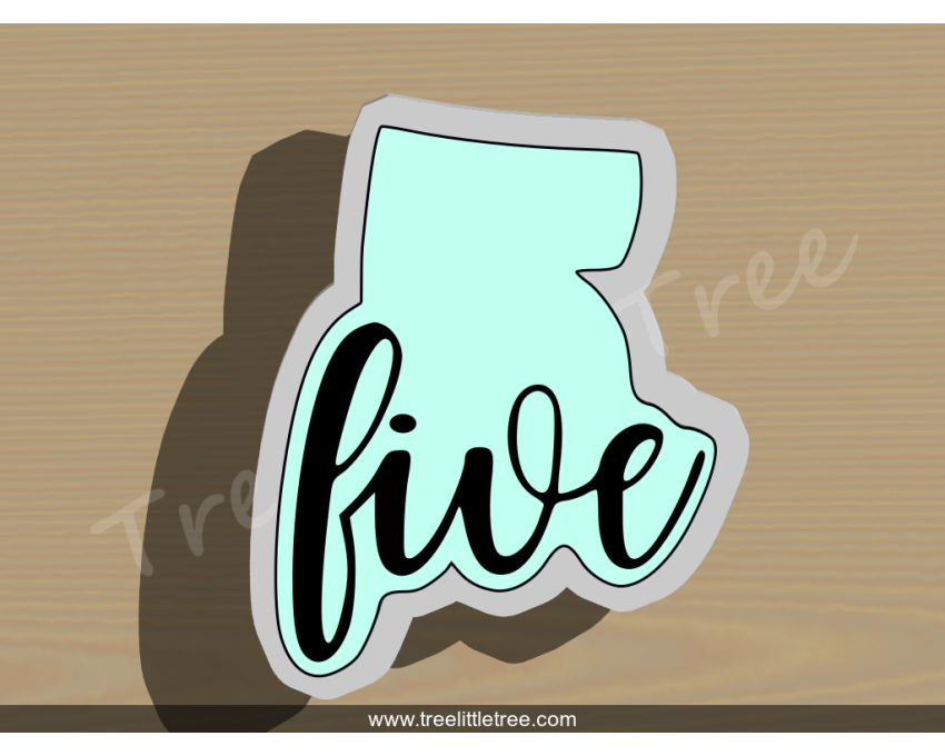 Lettered Number Five Cookie Cutter. Number Cookie Cutter