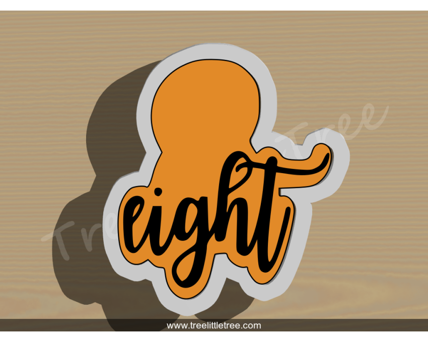 Lettered Number Eight Cookie Cutter. Number Cookie Cutter