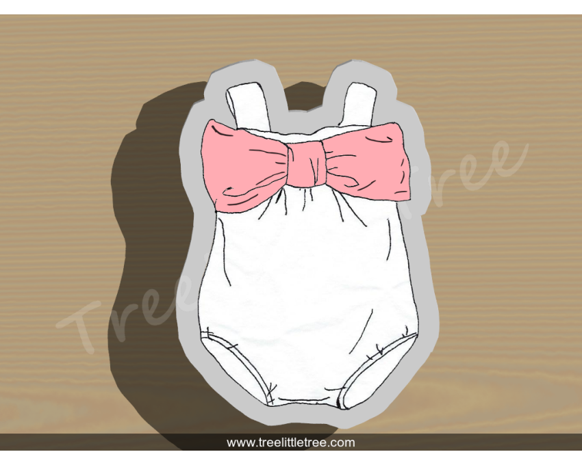 Baby Girl Onesie Style 3 Cookie Cutter. Baby Shower Cookie Cutter. 