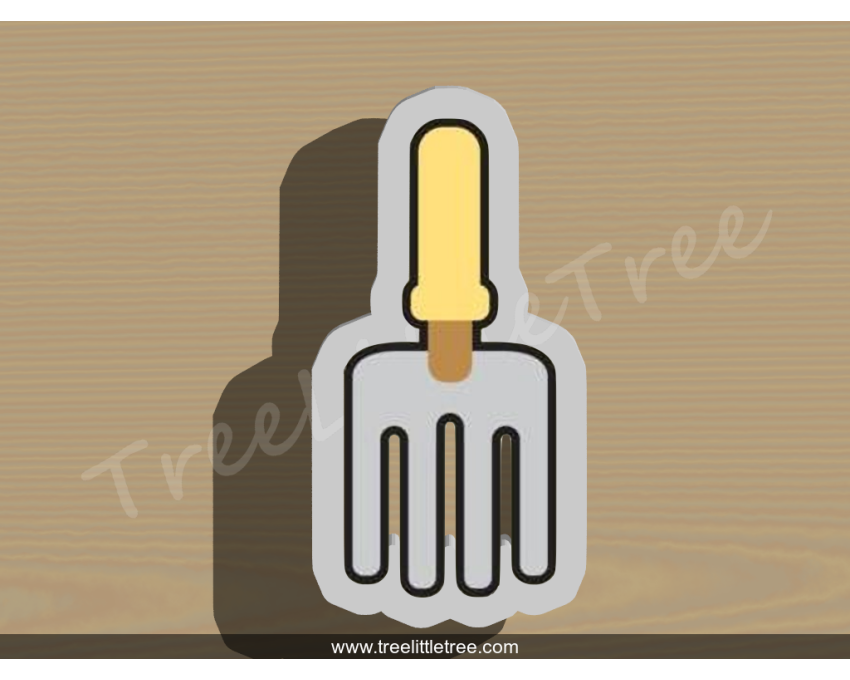 Hand Rake Cookie Cutter. Garden Theme Cookie Cutter