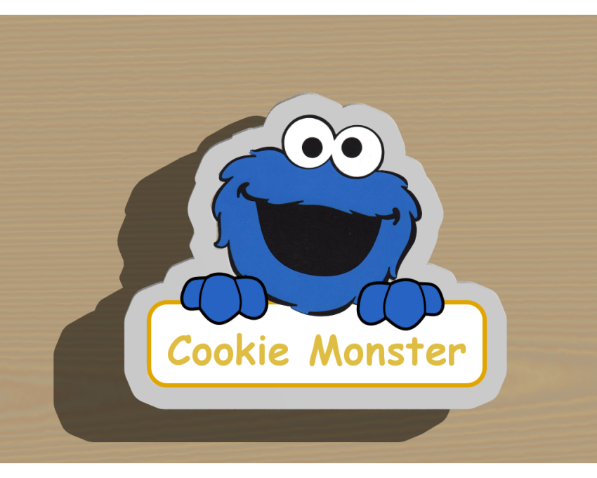 Cookie Monster with Sign Cookie Cutter. Cartoon Cookie Cutter. Sesame Street Cookie Cutter