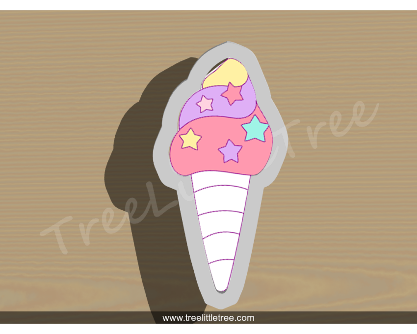 Unicorn Ice cream Cookie Cutter. Unicorn Cookie Cutter