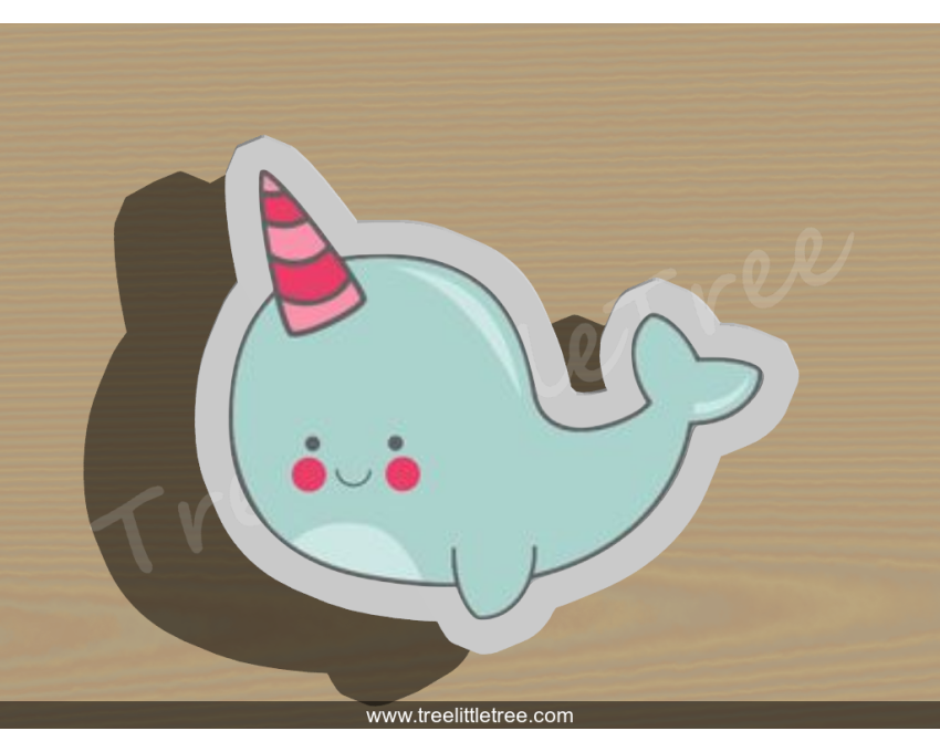 Narwhal Style 1 Cookie Cutter.  Animal Cookie Cutter