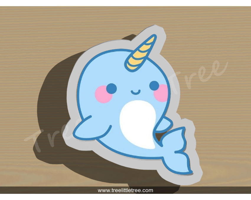 Narwhal Style 2 Cookie Cutter.  Animal Cookie Cutter