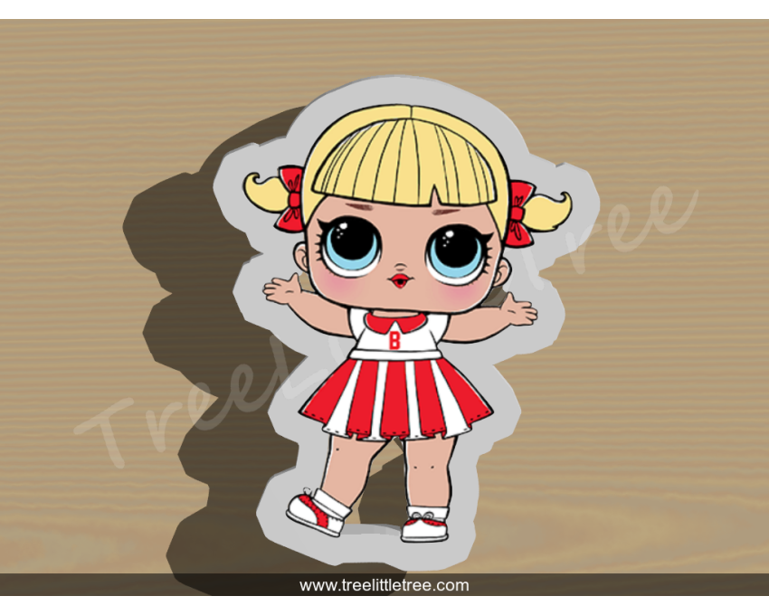 Cheer Captain Full Body Cookie Cutter. LOL Dolls Cookie Cutter