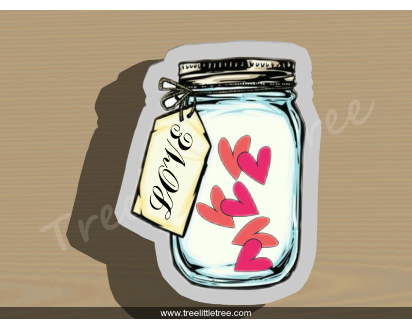 Mason Jar With Tag Cookie Cutter. Unique Cookie Cutter