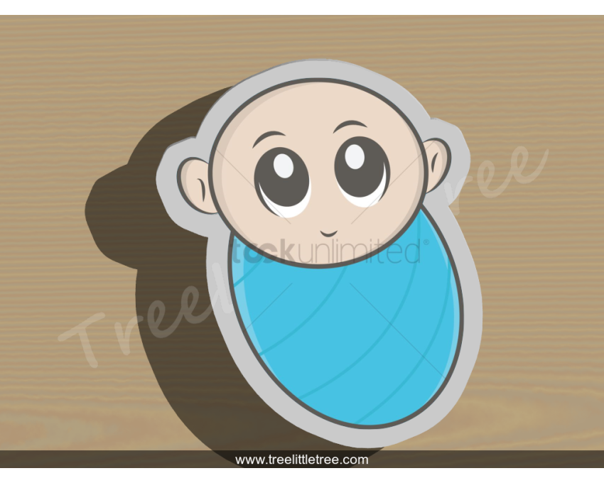 Baby Boy in Wrap Style1 Cookie Cutter. Baby Shower Cookie Cutter