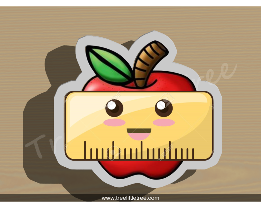 Apple Ruler Plaque Cookie Cutter. School/Grad Cookie Cutter
