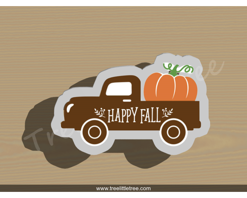 Pumpkin Truck Style 2 Cookie Cutter. Thanksgiving Cookie Cutter. Fall Season Cookie Cutter. 