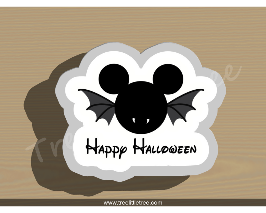 Bat Mickey Plaque Cookie Cutter. Halloween Cookie Cutter