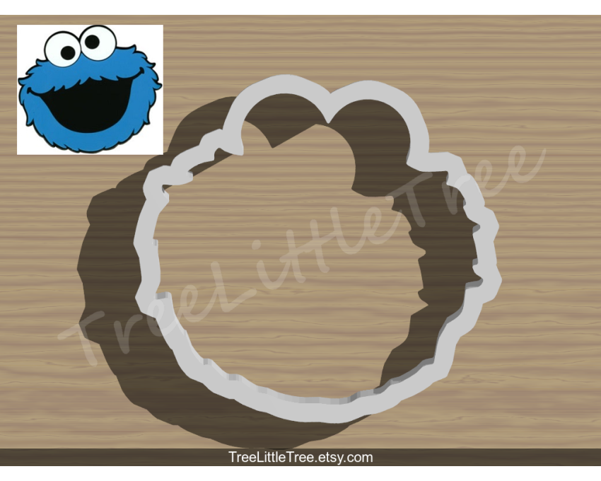 Cookie Monster Cookie Cutter. Cartoon Cookie Cutter. Sesame Street Cookie Cutter