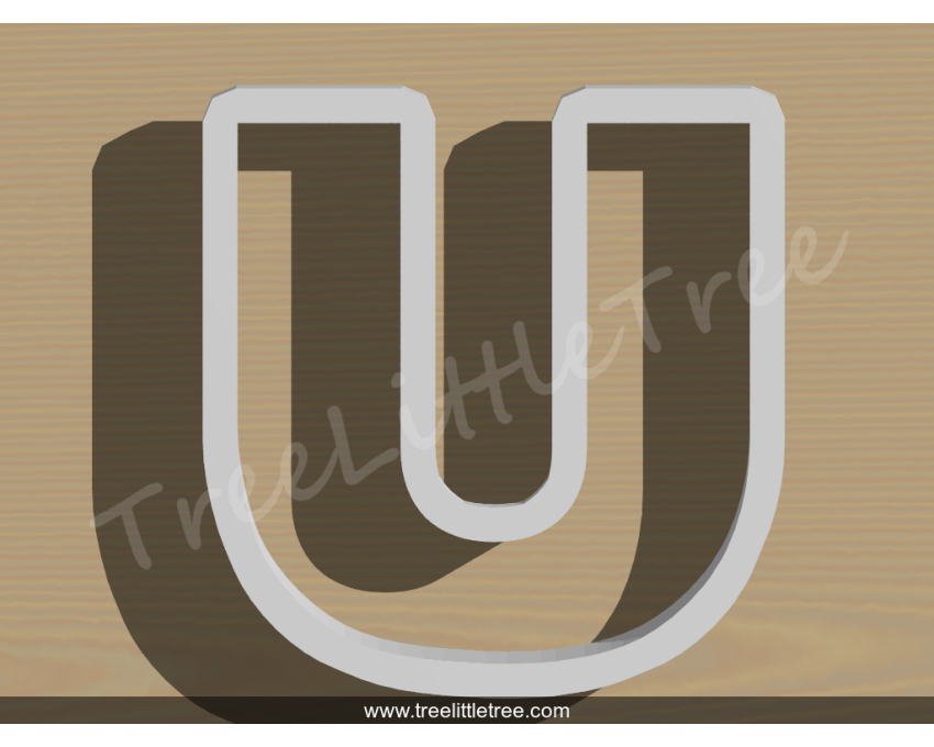 Letter U Cookie Cutter. Alphabet Cookie Cutter