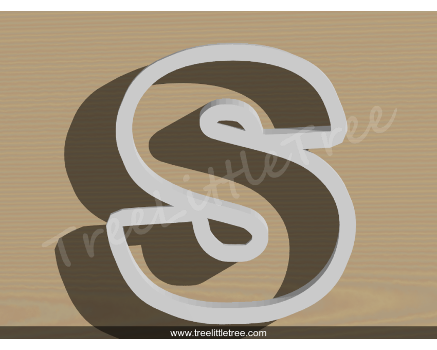 Letter S Cookie Cutter. Alphabet Cookie Cutter