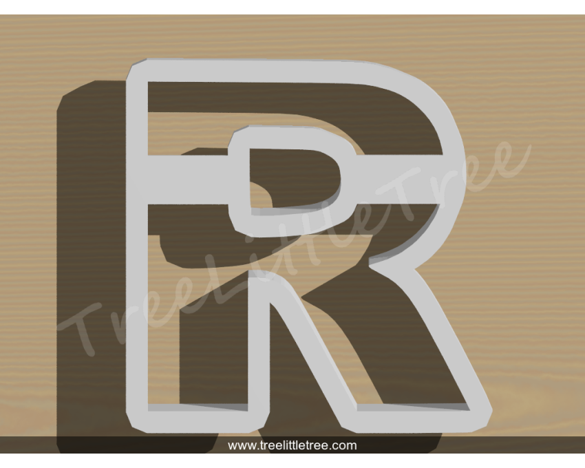 Letter R Cookie Cutter. Alphabet Cookie Cutter