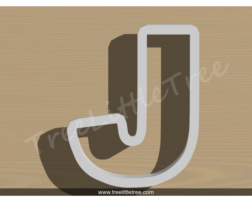 Letter J Cookie Cutter. Alphabet Cookie Cutter