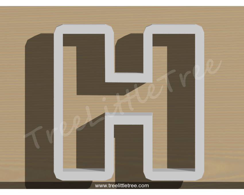 Letter H Cookie Cutter. Alphabet Cookie Cutter