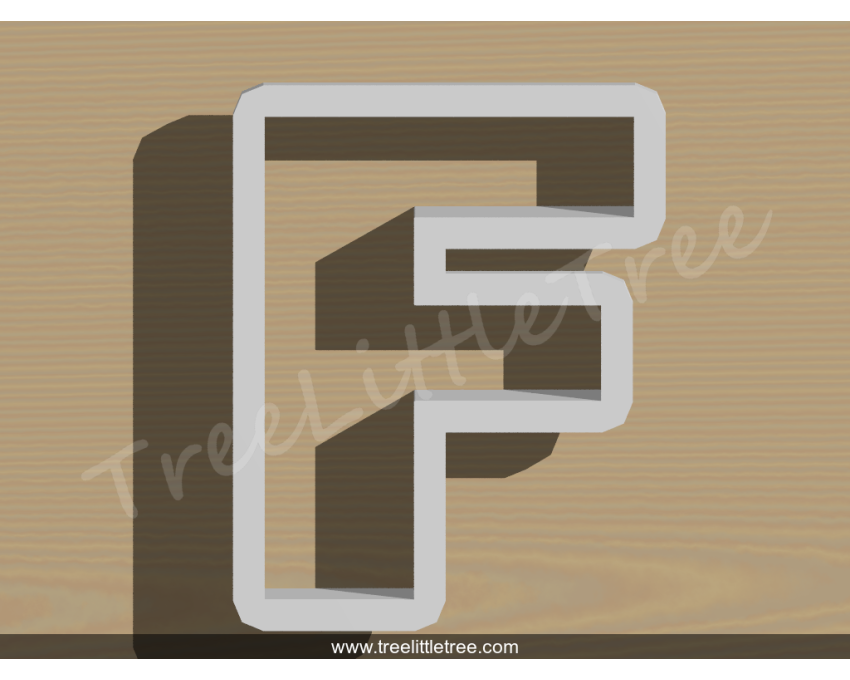 Letter F Cookie Cutter. Alphabet Cookie Cutter