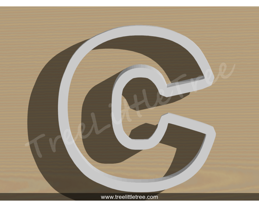 Letter C Cookie Cutter. Alphabet Cookie Cutter