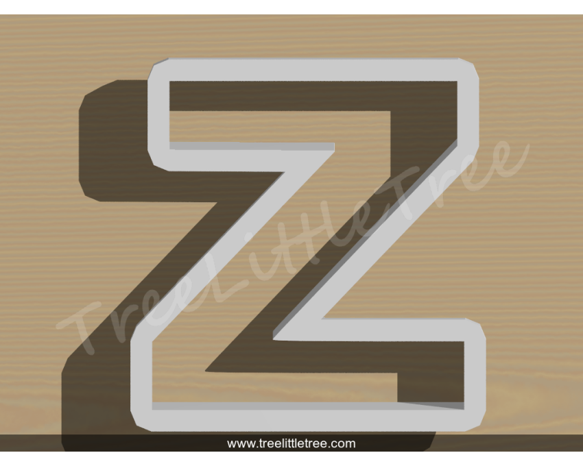 Letter Z Cookie Cutter. Alphabet Cookie Cutter