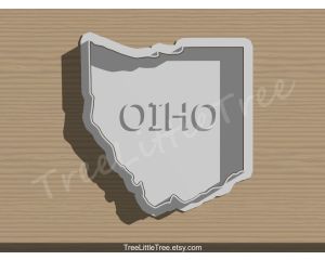 USA Ohio State Cookie Cutter and Stamp Set