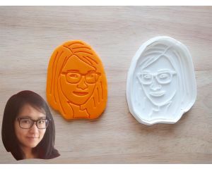 Personalized Portrait Cookie Cutter and Stamp Set