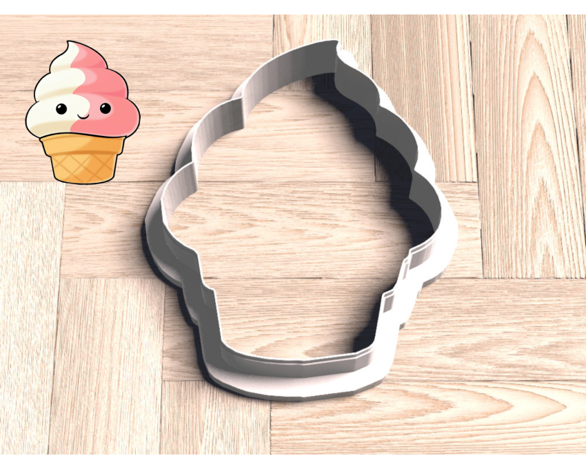 Soft Serve Ice Cream Cookie Cutter. Summer Cookie Cutter