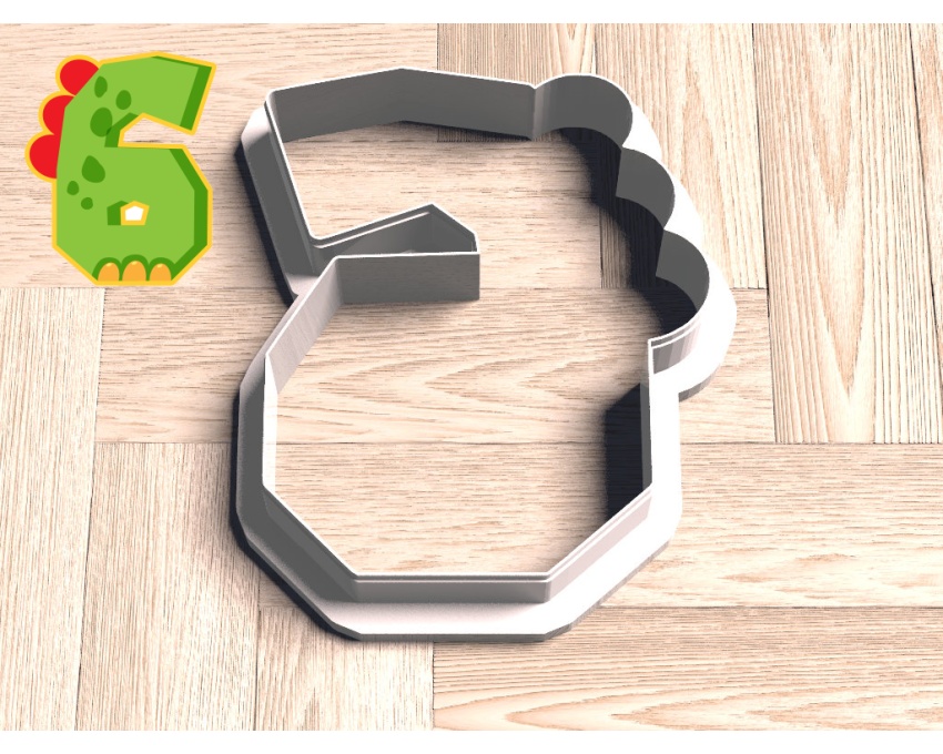 Dinosaur Number 6 Cookie Cutter. Dinosaur Cookie Cutter. Birthday Cookie Cutter