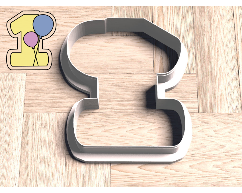 Balloon Number 1 Cookie Cutter. Number Cookie Cutter. Birthday Cookie Cutter