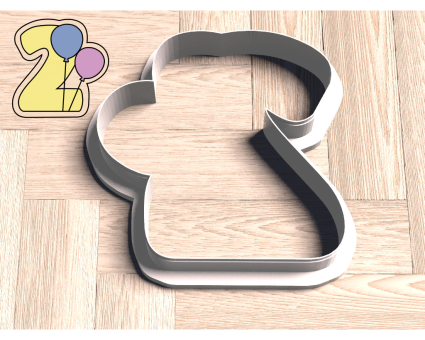 Balloon Number 2 Cookie Cutter. Number Cookie Cutter. Birthday Cookie Cutter