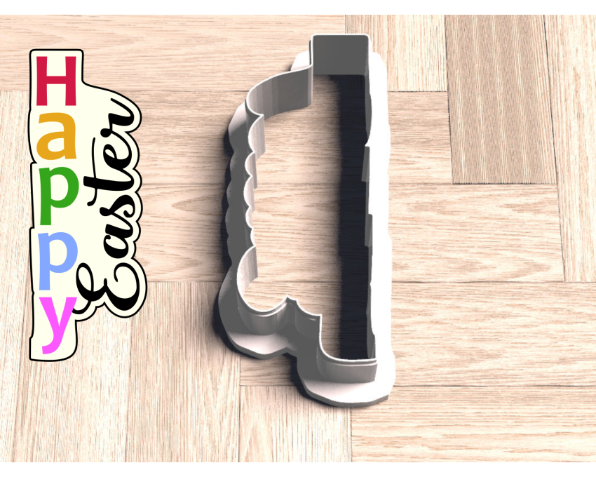 Happy Easter Plaque Cookie Cutter. Easter Cookie Cutter. 