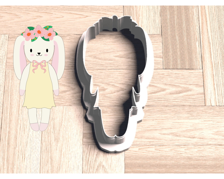 Bunny Doll Cookie Cutter. Easter Cookie Cutter. Animal Cookie Cutter